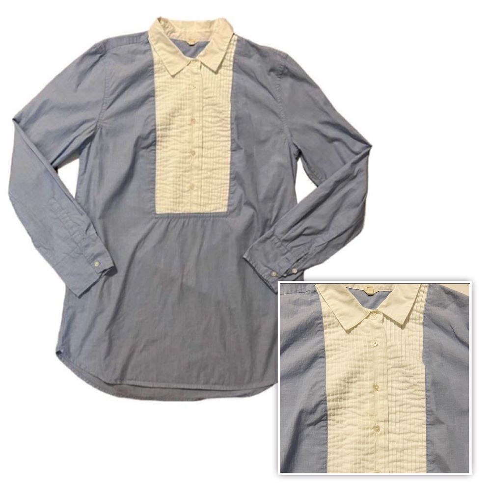 J. Crew Blue and Cream Tunic Top